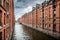 Historic Speicherstadt warehouse district in Hamburg, Germany