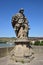 Historic statue on the ALTE MAINBRÃœCKE bridge in WÃ¼rzburg, Germany