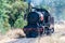 Historic steam train running on Maldon â€“ Castlemaine route in Australia