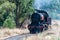 Historic steam train running on Maldon â€“ Castlemaine route in the goldfields of Victoria, Australia