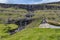 Historic stone house with turf roof , Faroe Islands