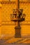 Historic street lamp in front of Rudolfinum, Prague, Czech Republic