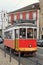 Historic streetcar in Alfama Lisbon