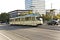 Historic streetcar, trolley at the bridge in Frankfurt