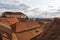 Historic tiled roofs in the city of Sibiu. Romania