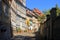 Historic timber frame houses in the medieval town Quedlinburg, North of the Harz mountains. Saxony-Anhalt, Germany