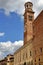 historic tower building, Italian historic architecture, Verona architecture, old tower, sky with white clouds