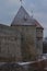 Historic tower defense tower in Old Town  in winter. Estonia