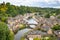 Historic town of Dinan with Rance river in summer