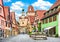 Historic town of Rothenburg ob der Tauber, Bavaria, Germany