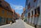 Historic town shopping street in Rothenburg ob der Tauber