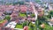 Historic town of Varazdin center architecture aerial view