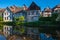 Historic townscape with old half-timbered houses in Schiltach