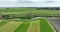 Historic traditional typical dutch old windmills mills on the rural countryside in green nature grass field farm