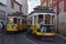 The historic Tram 28 in Lisbon, Portugal