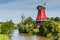 The historic Twin Mills in Greetsiel, East Frisia, Germany