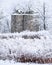 Historic Twin Silos in Winter Wonderland