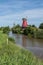 The historic Twin Windmills in Greetsiel, East Frisia, Germany