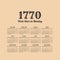 Historic vector calendar of 1770. Start on Monday