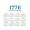 Historic vector calendar of 1776. Start on Monday