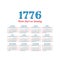 Historic vector calendar of 1776. Start on Sunday