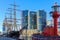 Historic vessel `James Craig` and lightship in Darling Harbour, Sydney, Australia