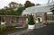 Historic Victorian barrel vaulted greenhouse, classic sunken court, plants in Domain Wintergardens, Auckland, New Zealand
