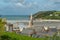 Historic village Saint-Michel-en-greve, at the coastline of Bretagne, France.