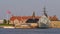 Historic war ship HDMS Peder Skram (frigate) of the Royal Danish Navy docking at Holmen island in Copenhagen.