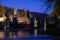 Historic weir at the river Altmuehl in Bavaria at night