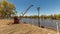 The historic wharf at Morgan on the Murray River in South Australia