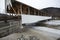 Historic white covered bridge, Ammonoosuc River, Stark, New Hampshire.