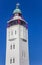 Historic white lighthouse of historic city Harlingen