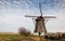 Historic windmill in a Dutch polder landscape