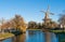 Historic windmill in Leiden, the Netherlands