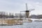 Historic windmill of Pendrecht Rotterdam in a snowy landscape