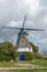 Historic Windmill in Rural Landscape in North Frisia, Schleswig-Holstein, Germany