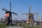 Historic windmills against a winter sky