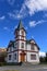 Historic wooden church in Husavik, Iceland