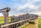 Historic wooden lock over the river Rotte in Bleiswijk in South Holland