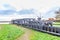 Historic wooden lock over the river Rotte in Bleiswijk in South Holland