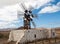 Historic wooden wind mill near the village Puerto Lajas on the Spanish island Fuerteventura