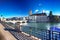 Historic Zurich city center with famous Grossmunster Church and Limmat river