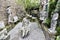 Historical ancient sculptures in a church garden in Torcello island, Venice