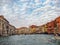 Historical architecture and landscape of Venice. Romantic water trip on a gondola in Venice, Italy