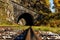 Historical archy tunnel at Transiberian railway in September