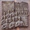 Historical bas-relief in Belgorod the obelisk of military glory, depicting the Belgorod going to defend the country from Nazi occu