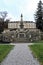 Historical bath house and stone monument