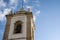 Historical bell tower of Igreja de Matriz in the old town village area of Albufeira in Portugal