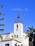 The historical bell tower of Torre de Relogio in Albufeira